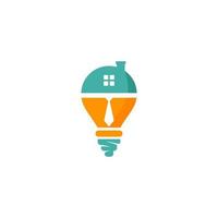 une lumière logo avec une maison dans il vecteur