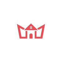 Royal couronne logo avec maison conception combinaison vecteur