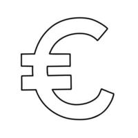 euro contour signe . argent symbole. vecteur ligne illustration