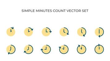 minutes compter avec Facile Couleur vecteur ensemble