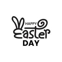 content Pâques journée logo avec une lapin oreilles. content Pâques main tiré calligraphie et brosse stylo caractères. vecteur