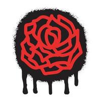 Rose fleur graffiti avec noir vaporisateur peindre vecteur