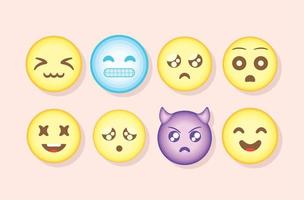 huit emoji expressions vecteur