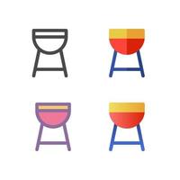 pack d'icônes barbecue grill isolé sur fond blanc. pour la conception de votre site Web, logo, application, interface utilisateur. illustration graphique vectorielle et trait modifiable. eps 10. vecteur