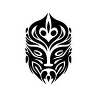 vecteur illustration de une polynésien tatouage conception représentant une masque dans noir et blanc