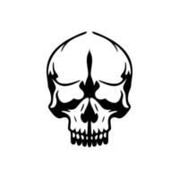 crâne logo avec noir et blanc vecteur conception
