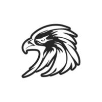 une noir et blanc Aigle logo dans le forme de une vecteur. vecteur