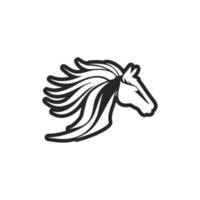 vecteur logo avec une noir et blanc cheval