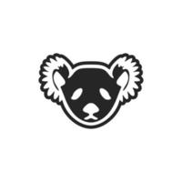 vecteur logo avec une noir et blanc koala.