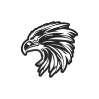 une noir et blanc Aigle logo représenté comme une vecteur. vecteur