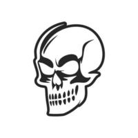 une logo de une crâne dans noir et blanc est étant représentée dans vecteur format.