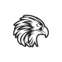 Aigle logo illustré avec noir et blanc vecteur graphique