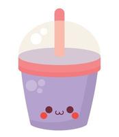 kawaii jus tasse conception vecteur