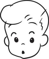 garçon profil logo dessin animé griffonnage kawaii anime coloration page mignonne illustration dessin agrafe art personnage chibi manga bande dessinée vecteur