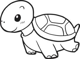 tortue animal dessin animé griffonnage kawaii anime coloration page mignonne illustration dessin agrafe art personnage chibi manga bande dessinée vecteur
