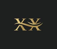 lettre X X lié vague logo vecteur