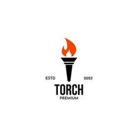 plat torche logo Feu conception vecteur illustration