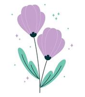 paire de violet fleurs vecteur