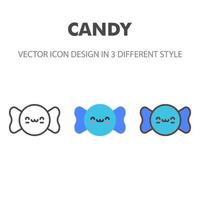 icône de bonbons. kawai et illustration de nourriture mignonne. pour la conception de votre site Web, logo, application, interface utilisateur. illustration graphique vectorielle et trait modifiable. eps 10. vecteur