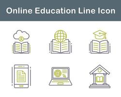 jeu d'icônes vectorielles de l'éducation en ligne vecteur