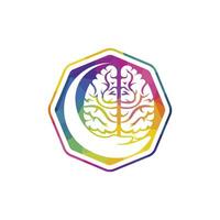 cerveau se soucier vecteur logo conception. Humain cerveau avec main icône logo conception.