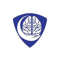 cerveau se soucier vecteur logo conception. Humain cerveau avec main icône logo conception.