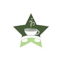 création de logo vectoriel d'appel de café. combiné et icône de tasse.