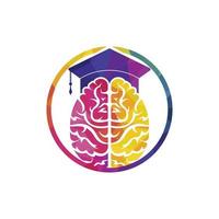 conception d'icônes de cerveau et de graduation cap. création de logos éducatifs et institutionnels. vecteur