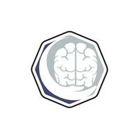 cerveau se soucier vecteur logo conception. Humain cerveau avec main icône logo conception.