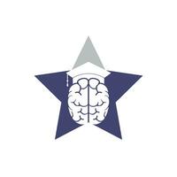 conception d'icônes de cerveau et de graduation cap. création de logos éducatifs et institutionnels. vecteur