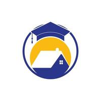 création de logo d'éducation scolaire maison. modèle de logo de logement étudiant. vecteur