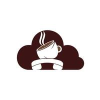 création de logo vectoriel d'appel de café. combiné et icône de tasse.