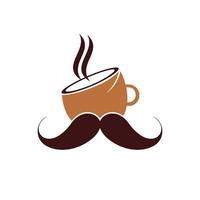 moustache café vecteur logo conception modèle. Créatif café magasin logo concept.