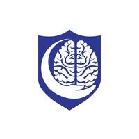 cerveau se soucier vecteur logo conception. Humain cerveau avec main icône logo conception.