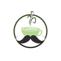 moustache café vecteur logo conception modèle. Créatif café magasin logo concept.