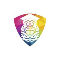 conception d'icônes de cerveau et de graduation cap. création de logos éducatifs et institutionnels. vecteur