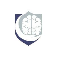 cerveau se soucier vecteur logo conception. Humain cerveau avec main icône logo conception.