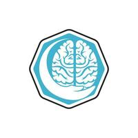 cerveau se soucier vecteur logo conception. Humain cerveau avec main icône logo conception.