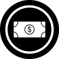 icône de vecteur de billet d'un dollar