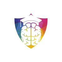 conception d'icônes de cerveau et de graduation cap. création de logos éducatifs et institutionnels. vecteur