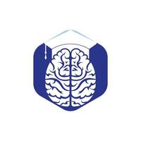 conception d'icônes de cerveau et de graduation cap. création de logos éducatifs et institutionnels. vecteur