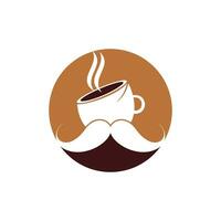 moustache café vecteur logo conception modèle. Créatif café magasin logo concept.