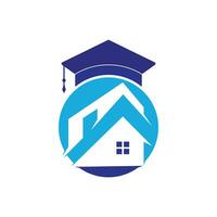 création de logo d'éducation scolaire maison. modèle de logo de logement étudiant. vecteur