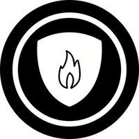 icône de vecteur de bouclier de feu unique