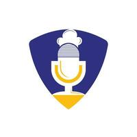 chef Podcast vecteur logo conception modèle.