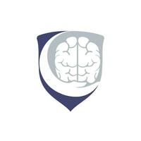 cerveau se soucier vecteur logo conception. Humain cerveau avec main icône logo conception.