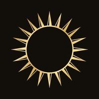 d'or céleste Soleil icône logo Cadre. Facile moderne abstrait conception pour modèles, impressions, la toile, social médias des postes vecteur