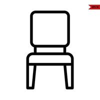 icône de ligne de chaise vecteur