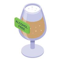 non alcoolique Bière bar icône isométrique vecteur. verre boisson vecteur