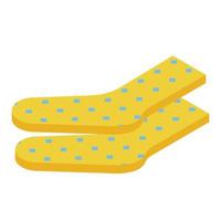 Jaune chaussettes icône isométrique vecteur. amusement accessoire vecteur